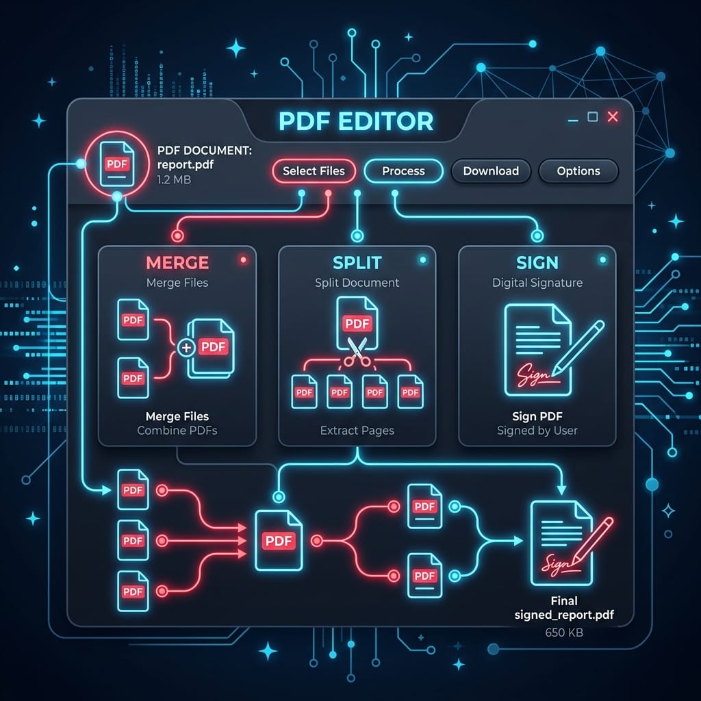 Stirling-PDF Web GUI: Edit, Merge, and Sign PDF Files Locally via Docker